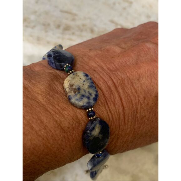 Handmade Blue Sodalite Bracelet #resembles lapis - Picture 4 of 5